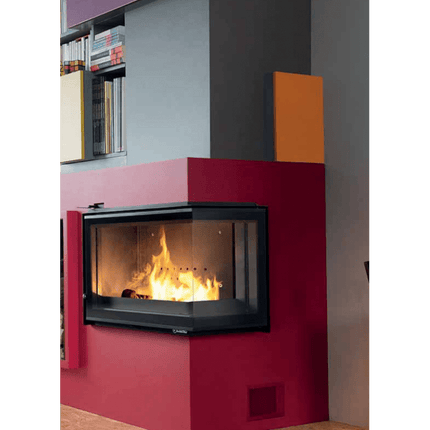 Chimenea 700 Angulo Cristal | Chimenea de leña moderna | Stockestufa-Esangar ✔