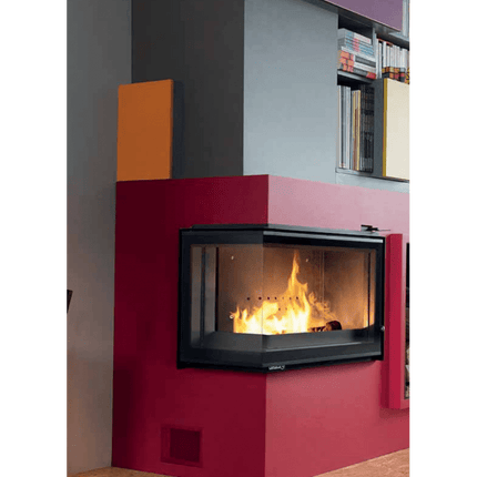 Chimenea 700 Angulo Cristal | Chimenea de leña moderna | Stockestufa-Esangar ✔