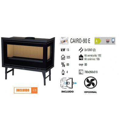 CAIRO 90 ED | Insertable de Leña Bronpi | Stockestufa – Esangar ✔