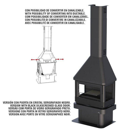 LISBOA 3C VISION  Chimenea Metálica de Leña | Stockestufa – Esangar ✔