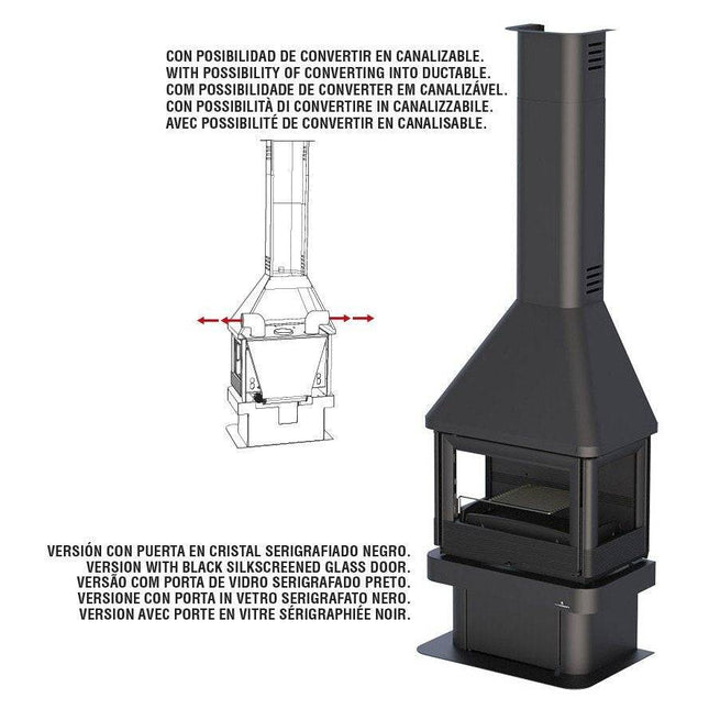 LISBOA 3C VISION  Chimenea Metálica de Leña | Stockestufa – Esangar ✔