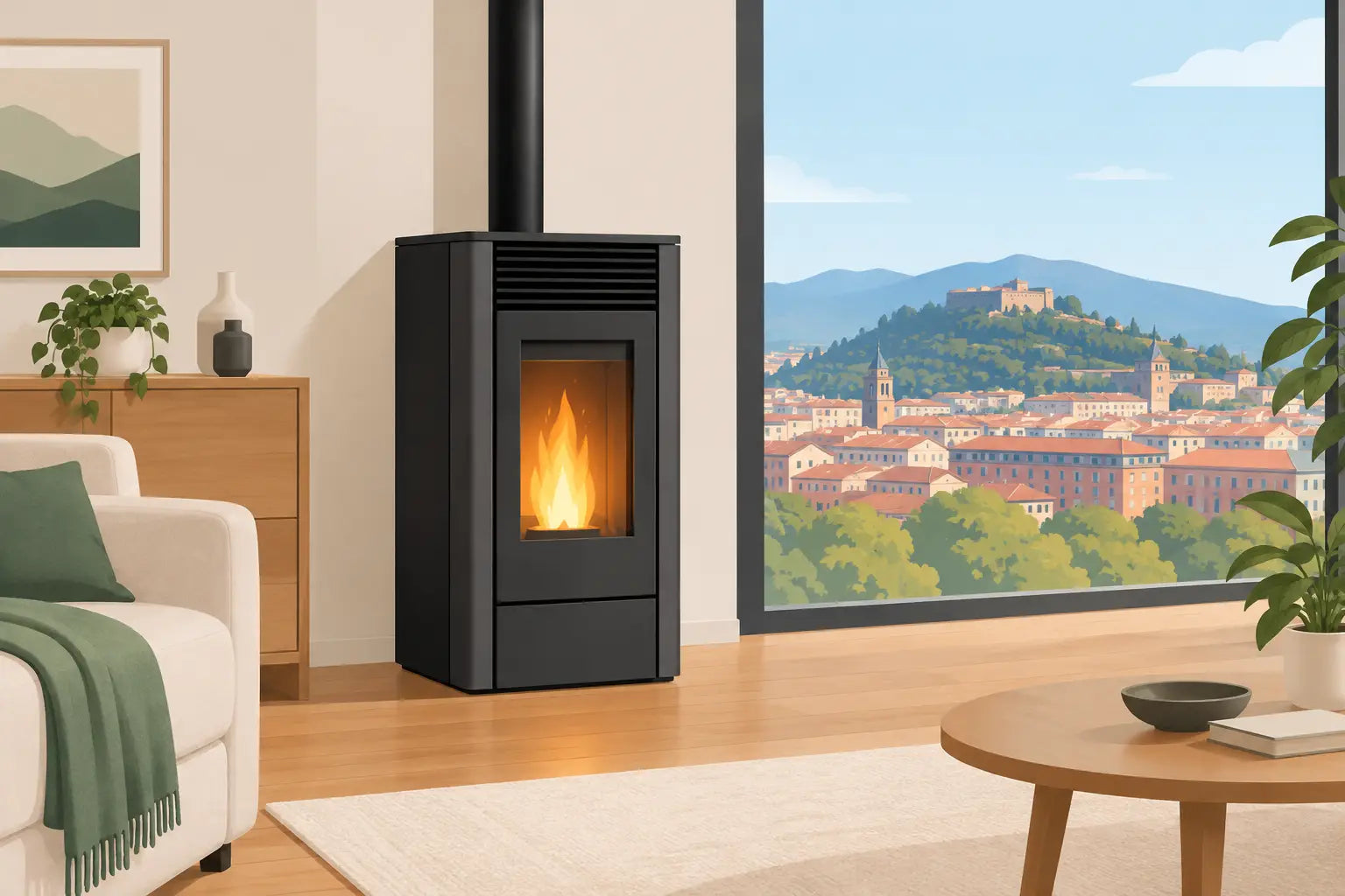 Chimeneas de pellet en Pamplona: cómo elegir