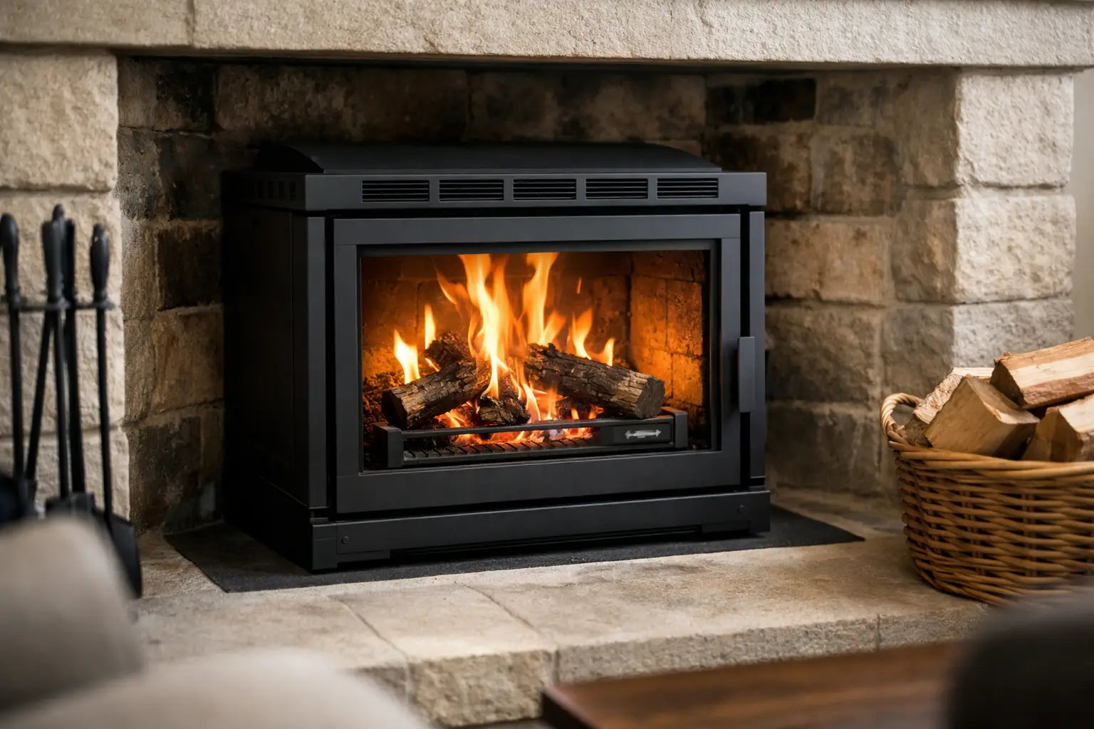 Cassette leña para chimenea abierta: ¿conviene?
