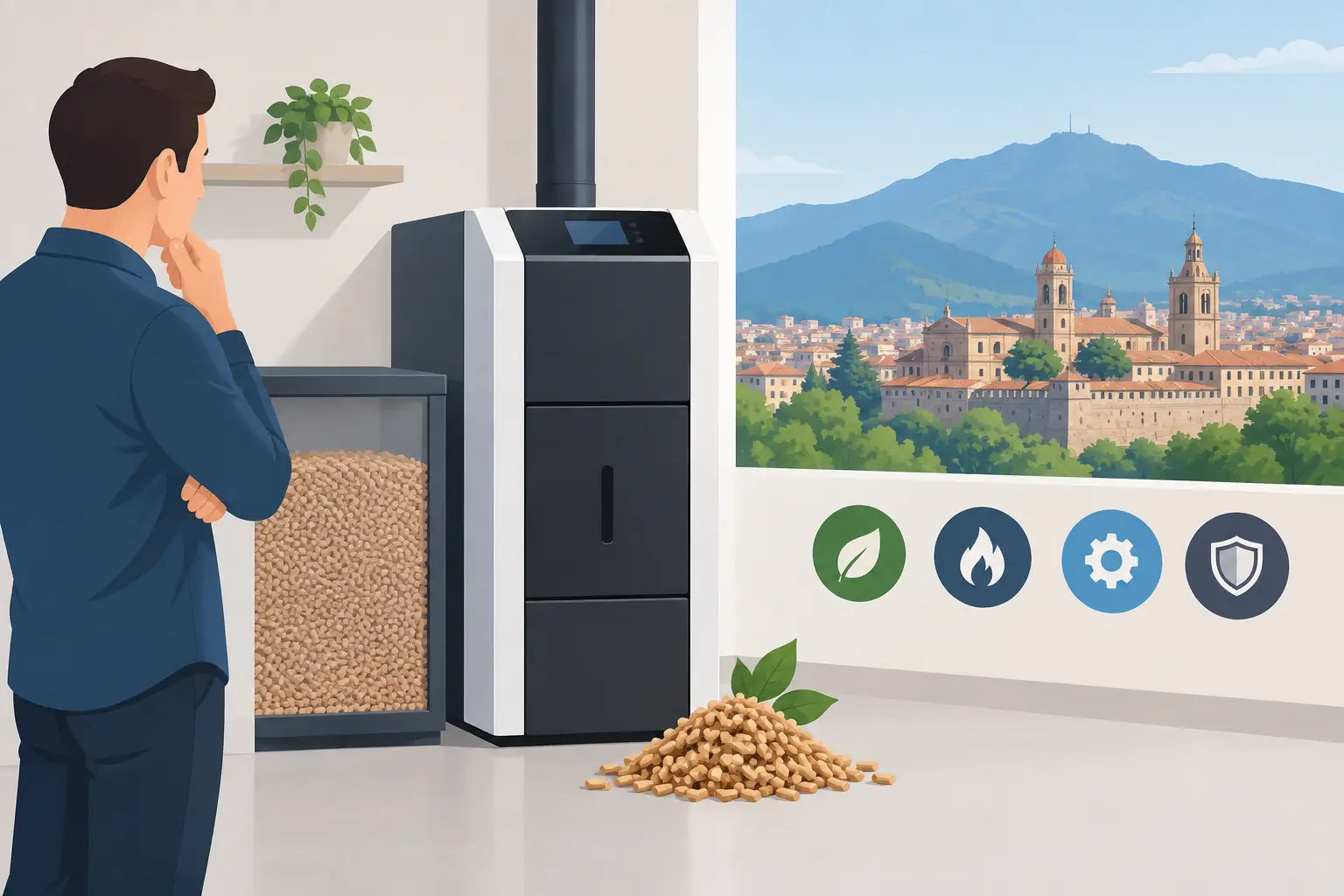 Comprar caldera pellet Pamplona: qué mirar