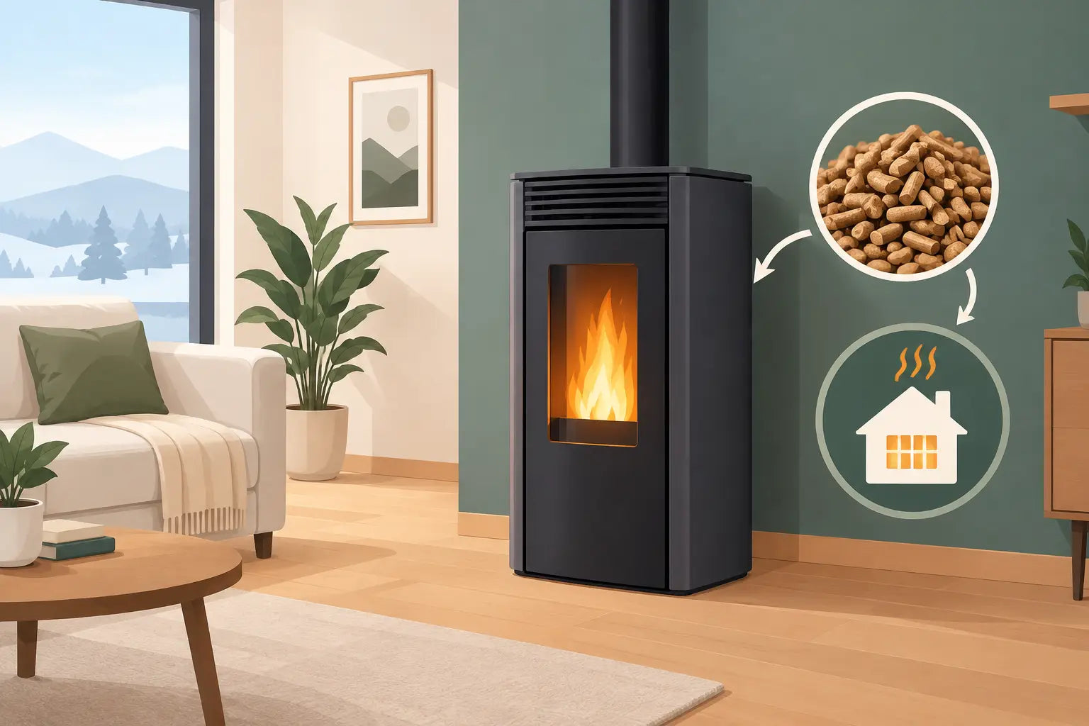 Consumo de una termoestufa de pellets en casa