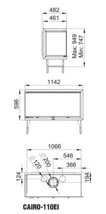 Cairo 110 Bronpi| Insertable de leña Bronpi | Stockestufa – Esangar ✔