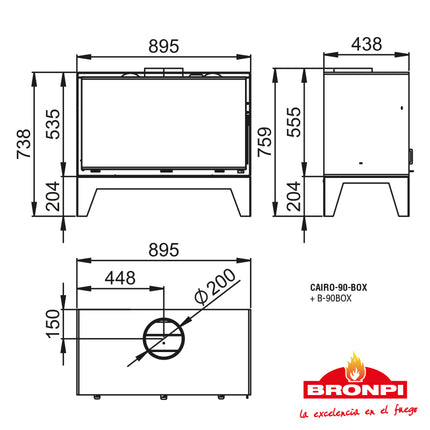 Cairo 90 Box | Estufa  de Leña Bronpi | Stockestufa – Esangar ✔