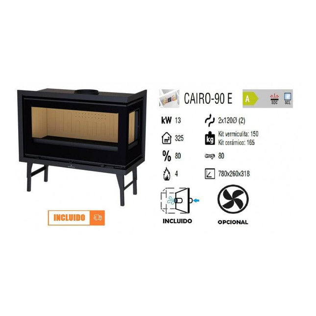 CAIRO 90 ED  | Insertable de Leña Bronpi | Stockestufa – Esangar ✔
