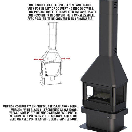LISBOA 3C VISION  Chimenea Metálica de Leña | Stockestufa – Esangar ✔